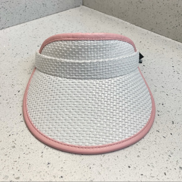 rag and bone White and Pink Straw Visor main image 11